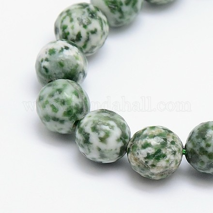 Chapelets de perles en jaspe à pois verts naturels G-L148-8mm-01-1