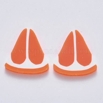 手作り樹脂クレイカボション  オレンジ  オレンジ  19.5~20x18x2mm CLAY-R084-07-1