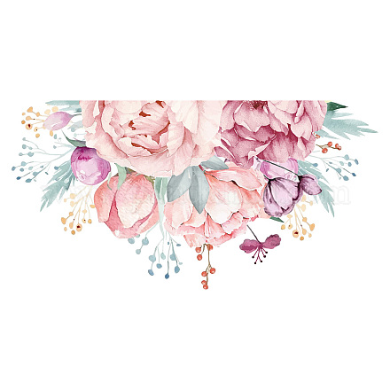 塩ビウォールステッカー  壁飾り  花柄  290x1050mm  2個/セット DIY-WH0228-627-1