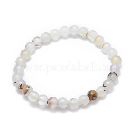 Natürliche Achat Perlen Stretch Armbänder BJEW-K212-A-004-1
