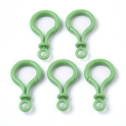 Opaque Solid Color Bulb Shaped Plastic Push Gate Snap Keychain Clasp Findings KY-T021-01G-1