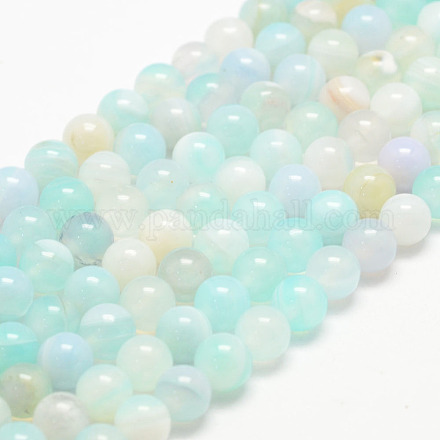 Agata a strisce naturali / fili di perle di agata fasciate G-K155-A-6mm-04-1