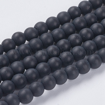 Chapelets de perles en pierre noire synthétique X-G-G508-6-1