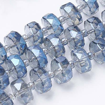 Electroplat Glass Beads Strands X-EGLA-Q092-8mm-D05-1
