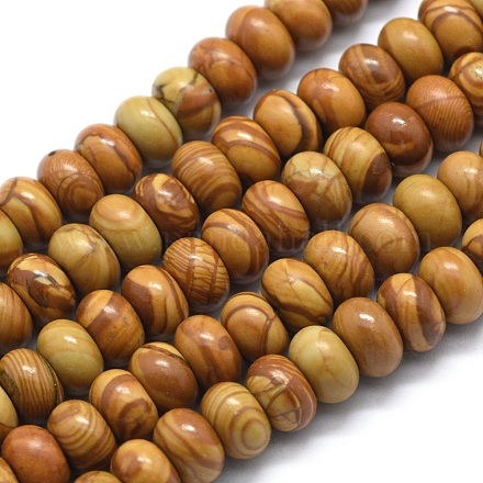 Chapelets de perles en pierre en bois naturel G-E507-04A-1
