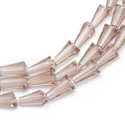 Chapelets de perles en verre transparent GLAA-R170-6x12-01A-1