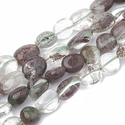 Natural Green Lodolite Quartz/Garden Quartz Beads Strands G-S331-8x10-006-1