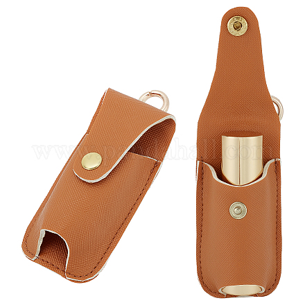 WADORN 2pcs PU Leather Sleeve Chapstick Pouch AJEW-WH0248-343D-1