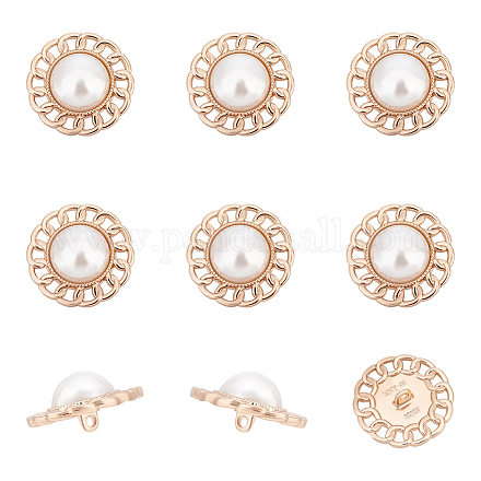 Nbeads 12 pieza de botones de perlas de metal con forma de flor de 25 mm FIND-NB0003-72G-1
