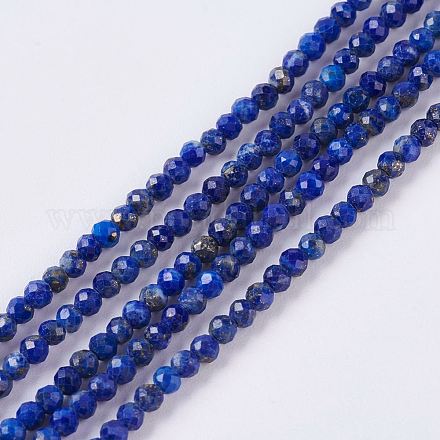 Abalorios de lapislázuli naturales hebras G-J376-51A-2mm-1