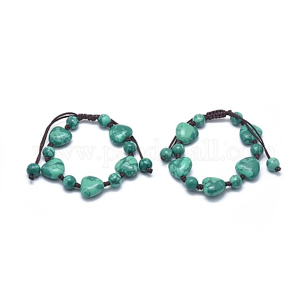 Synthetic Turquoise Braided Bead Bracelets BJEW-K212-D-1