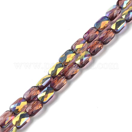 Transparent Electroplate Glass Beads Strands GLAA-Q099-G01-01-1