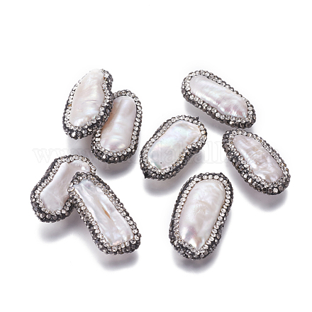 Perlas naturales abalorios de agua dulce cultivadas PEAR-F015-48-1