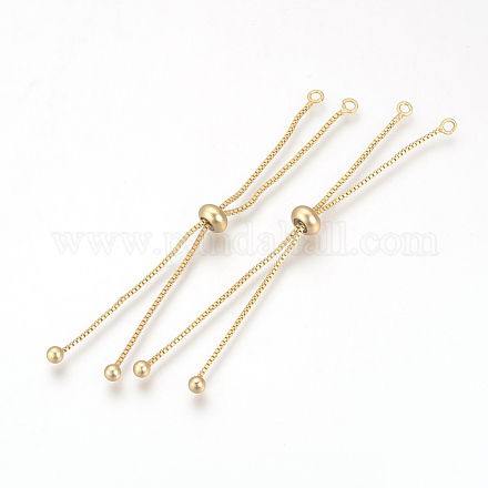 Brass Box Chain Slider Bracelet Making KK-Q675-05G-1
