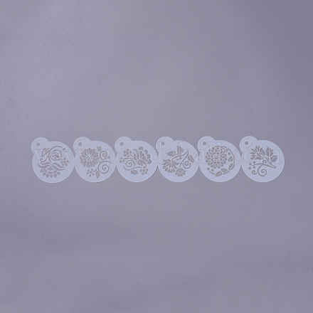Moldes de pastel de aerosol de plantillas de plástico de grado alimenticio ecológico DIY-G020-15-1