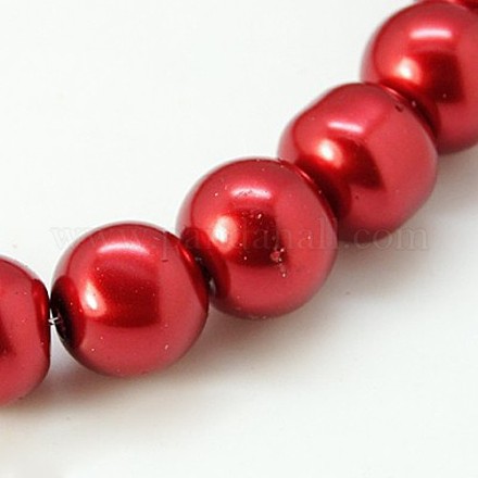 Glass Pearl Round Loose Beads For Jewelry Necklace Craft Making X-HY-6D-B73-1