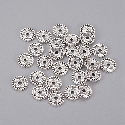 Antique Silver Flat Round Spacer Beads X-LF9286Y-NF-1