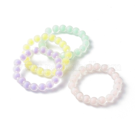 Bead in Bead transparente runde Acrylperlen Stretch-Armband-Set für Kinder BJEW-JB06590-1