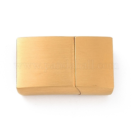イオンプレーティング(ip) 端が接着されたステンレススチール製の長方形のマグネットクラスプ 304 個  ゴールドカラー  20x12x5mm  穴：10x3mm STAS-E089-42G-A-1