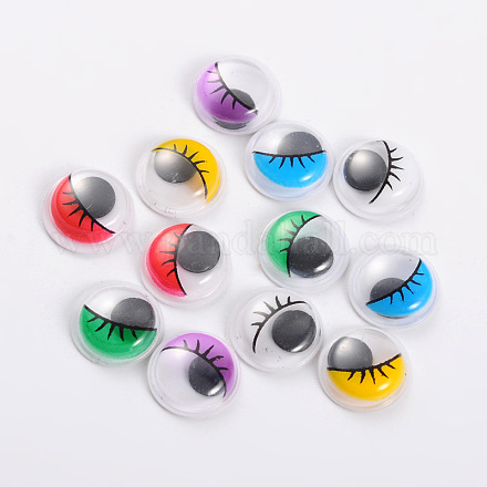 Plastic Wiggle Googly Eyes Cabochons KY-S003B-10mm-1