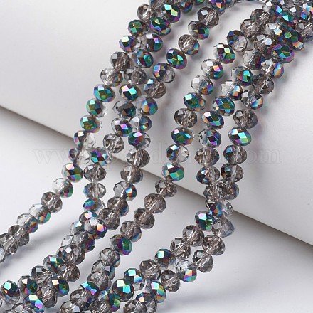 Electroplate Transparent Glass Beads Strands EGLA-A034-T4mm-Q13-1