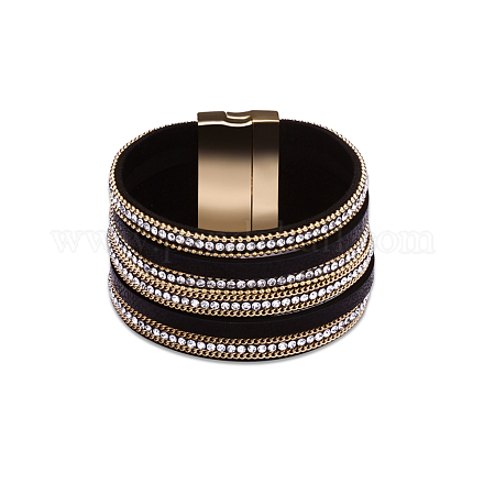 Fashion Zinc Alloy Leather Cord Multi-strand Bracelets BJEW-BB26679-3-1