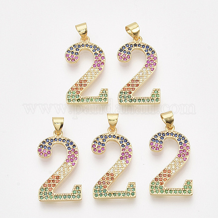 Ciondoli di zirconi in ottone ZIRC-S062-01B-2-1