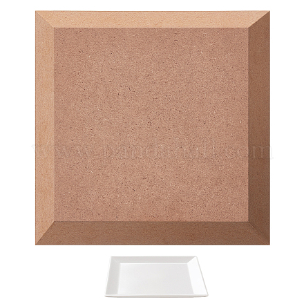 MDFウッドボード  セラミック粘土乾燥ボード  セラミック作成ツール  正方形  淡い茶色  14.9x14.9x1.5cm FIND-WH0110-664D-1