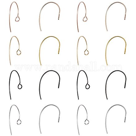 Pandahall elite 30 paia 4 colori 304 ganci per orecchini in acciaio inossidabile filo per l'orecchio con anello per creazione di gioielli orecchino fai da te STAS-PH0019-04-1