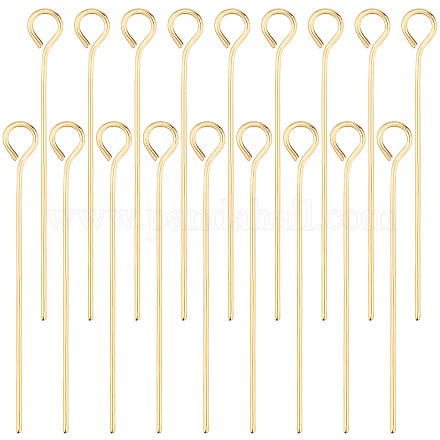 Beebeecraft 300Pcs/Box Open Eye Pins 18K Gold Plated Head Pins 25mm Jewelry Making Findings for Charm Beads DIY Making KK-BBC0002-87-1