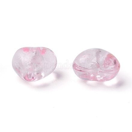 Perles en verre d'argent feuille manuelles X-SLH12MM06Y-1