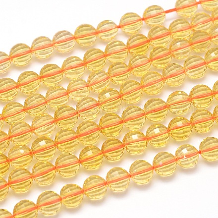 Faceted Round Grade A+ Natural Quartz Crystal Beads Strands G-H1652-6mm-03S-A+-1