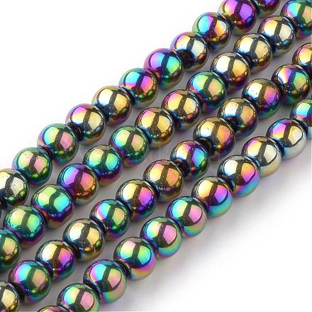 Chapelets de perles en verre électroplaqué EGLA-R047-4mm-02-1