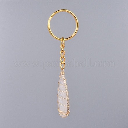 Porte-clés en cristal de quartz naturel KEYC-JKC00207-02-1