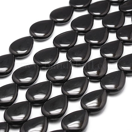 Natural Black Onyx Beads Strands G-P161-13-40x30mm-1