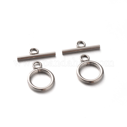 304 Stainless Steel Ring Toggle Clasps STAS-E088-23-1