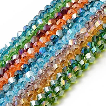 Chapelets de perles en verre électroplaqué EGLA-R031-10mm-M-1