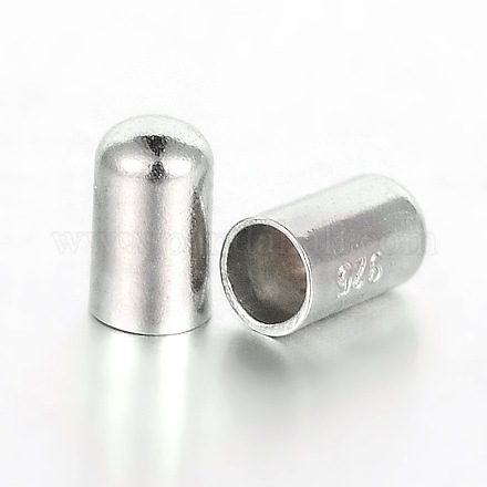 純銀製のコードが終了  プラチナ  4x2mm  内径：1.5mm STER-D019-1