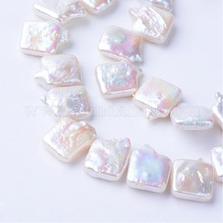 Hebras de perlas keshi de perlas barrocas naturales PEAR-S010-25-1