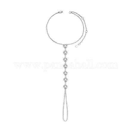 Shegrace cavigliere con anello in argento sterling placcato rodio JA106A-1