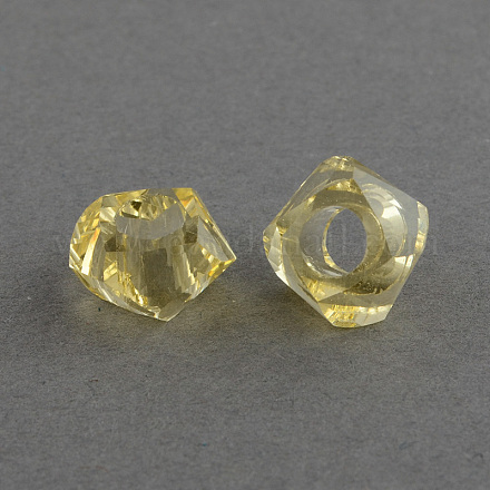 Faceted Transparent Glass Twist Beads GLAA-R144-03-1