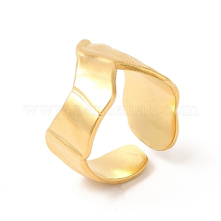 Ионное покрытие (ip) 304 кольцо из нержавеющей стали с открытой манжетой для женщин RJEW-E063-17G-1