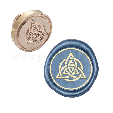 CRASPIRE Wax Seal Stamp Head Geometric Removable Sealing Brass Stamp Head for Creative Gift Envelopes Invitations Cards Decoration AJEW-WH0099-114-1