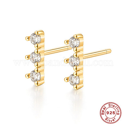 Золотые женские серьги-гвоздики из стерлингового серебра с микропаве и цирконием OU2217-1-1