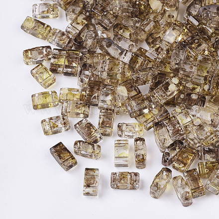 Perles de rocaille en verre transparent à 2 trou SEED-S023-30B-18-1