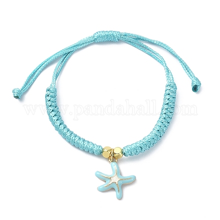 Bracelets à pendentif en alliage d'émail en forme d'étoile de mer BJEW-JB09883-02-1