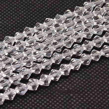 Chapelets de perles en verre bicone d'imitation de cristal autrichien GLAA-F029-6x6mm-13-1