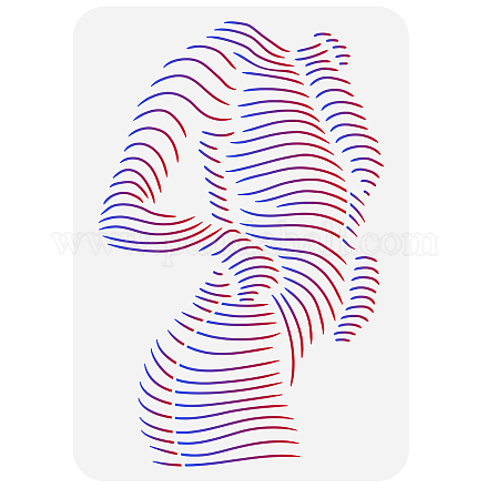 Fingerinspire stencil per pittura del corpo umano 8.3x11.7 pollice riutilizzabile linea femminile modello di disegno del corpo silhouette del corpo di una donna stencil decorativo per dipingere su legno DIY-WH0396-0152-1