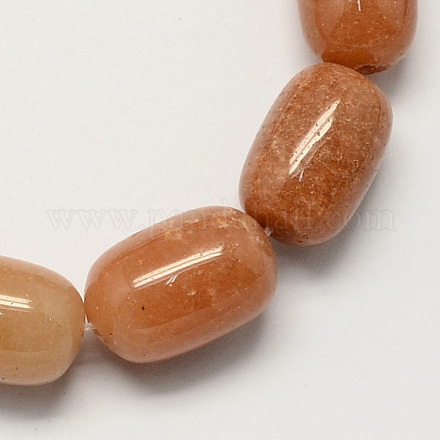 Barrel Shaped Gemstone Natural Red Aventurine Stone Beads Strands G-S114-22-1