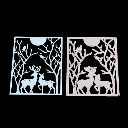 Rectángulo con renos de navidad / marco de ciervo plantillas de troqueles de corte de acero al carbono DIY-F032-02-1